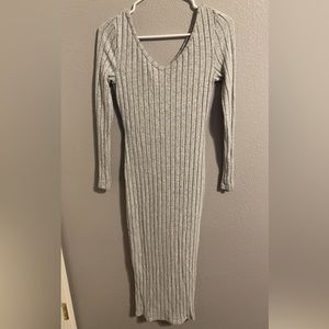 Gray soft dresses with long sleeves #14 (A, B)